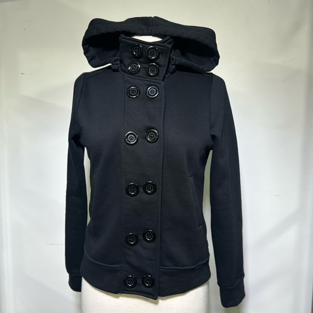 Woman’s Black Button Up Sweater Jacket Size S